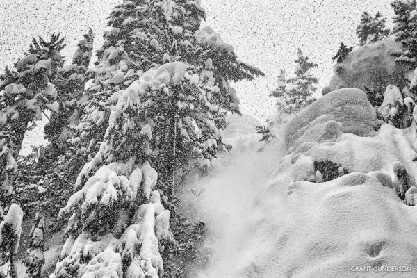 Josh Daiek skiing powder at Mt. Baker