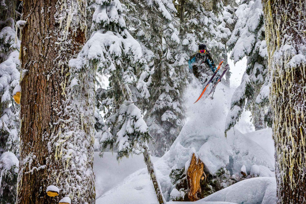 Mark Abma skiing deep powder at Mt. Baker